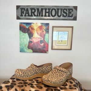 Leopard Print Dansko Clogs